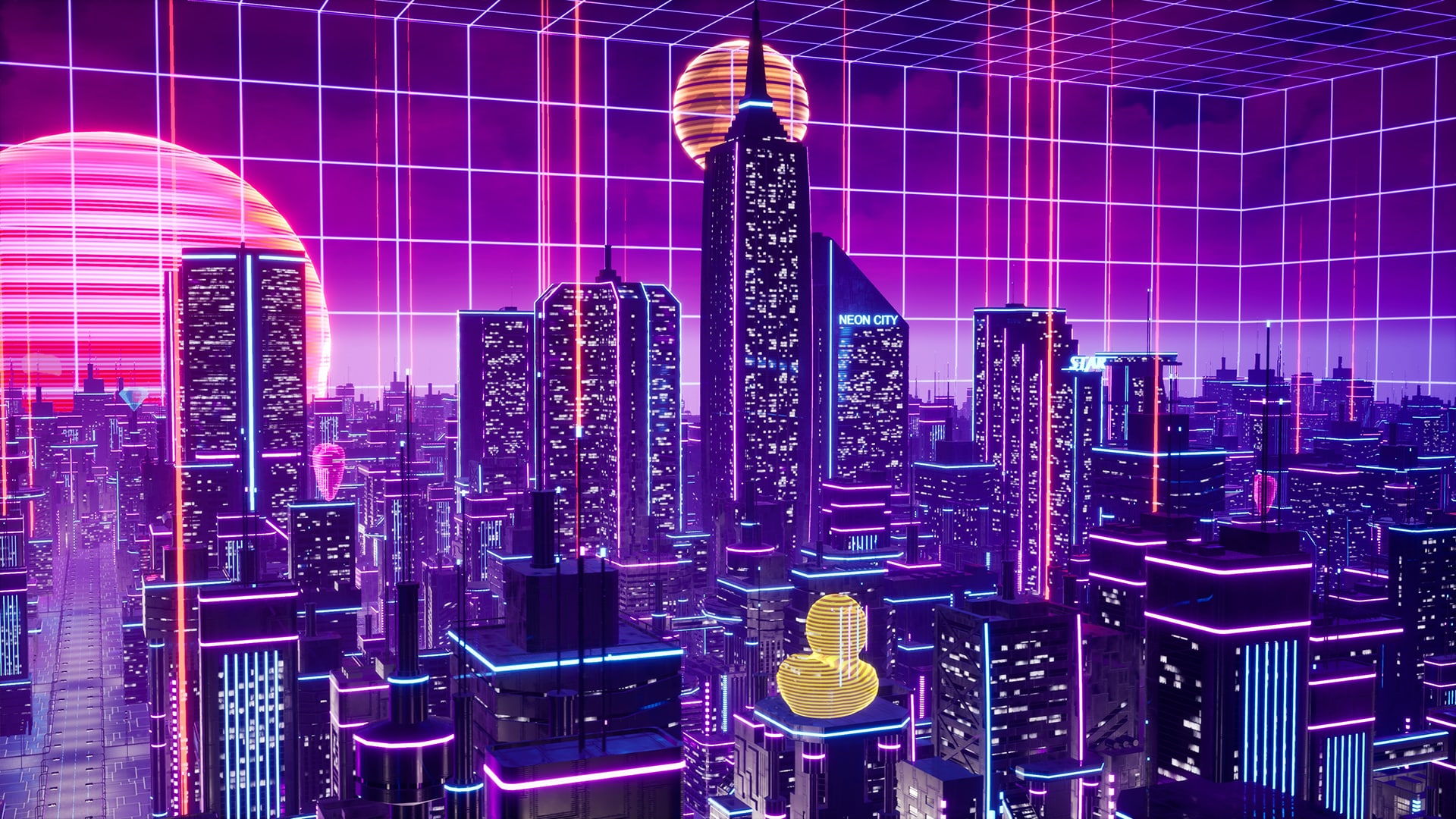 Neon City VIrtual Set