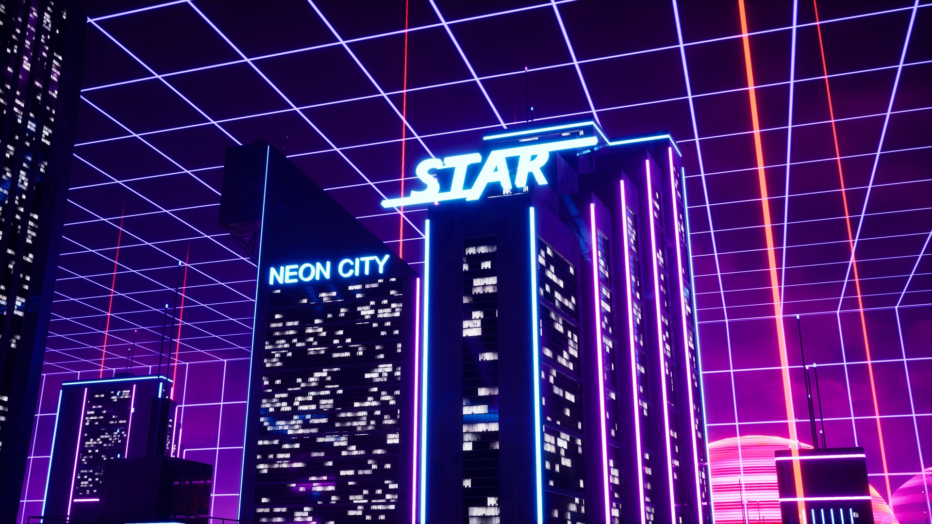 Neon City Virtual Set 6
