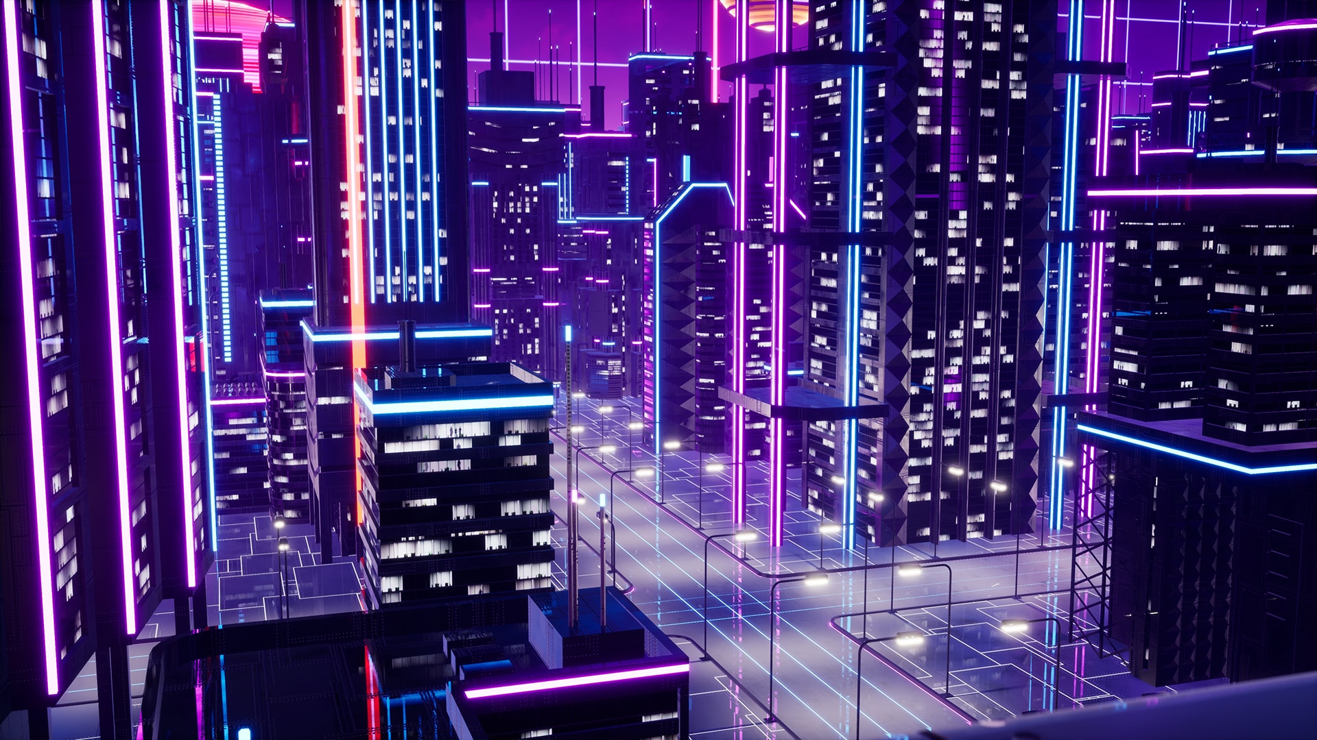 Neon City Virtual Set 7