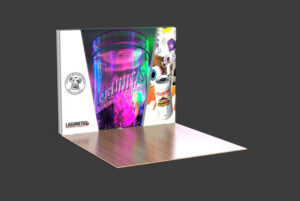 10ft. Lumiwall LED Backlit Display Kit with 2 Trapezoidal Accents and Printed SEG Fabric