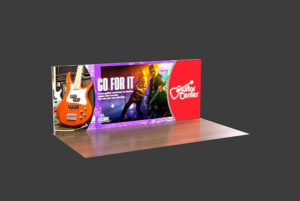 20ft. Lumiwall LED Backlit Display Kit with 2 Convex Curved Accents and Printed SEG Fabric