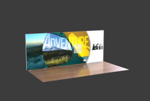 20ft. Lumiwall LED Backlit Display Kit with 2 Curved Accents and Printed SEG Fabric