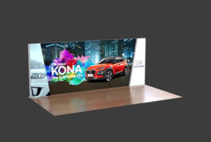 20ft. Lumiwall LED Backlit Display Kit with 2 Trapezoidal Accents and Printed SEG Fabric