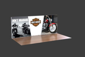 20ft. Trapezoidal Lumiwall LED Backlit Display Kit with 2 Large Trapezoidal Accents and Printed SEG Fabric