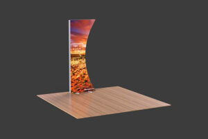 3ft x 8ft Curved Lumiwall LED Backlit Display with Printed SEG Fabric and Shipping Case